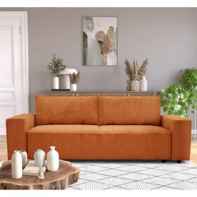 Canapé convertible terracotta JOSH 3 places - Design éco-responsable