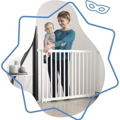 Barrière de Sécurité Deco Pop Blanc | Extensible 63-106cm | Fixation Vis