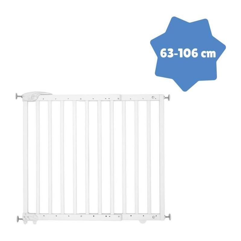 Barrière de Sécurité Deco Pop Blanc | Extensible 63-106cm | Fixation Vis