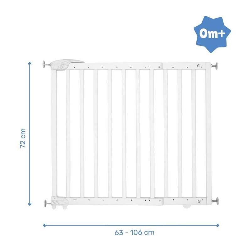 Barrière de Sécurité Deco Pop Blanc | Extensible 63-106cm | Fixation Vis