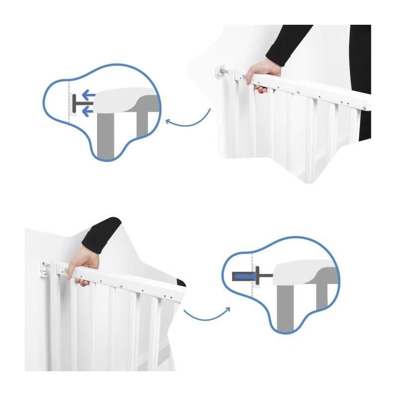 Barrière de Sécurité Deco Pop Blanc | Extensible 63-106cm | Fixation Vis