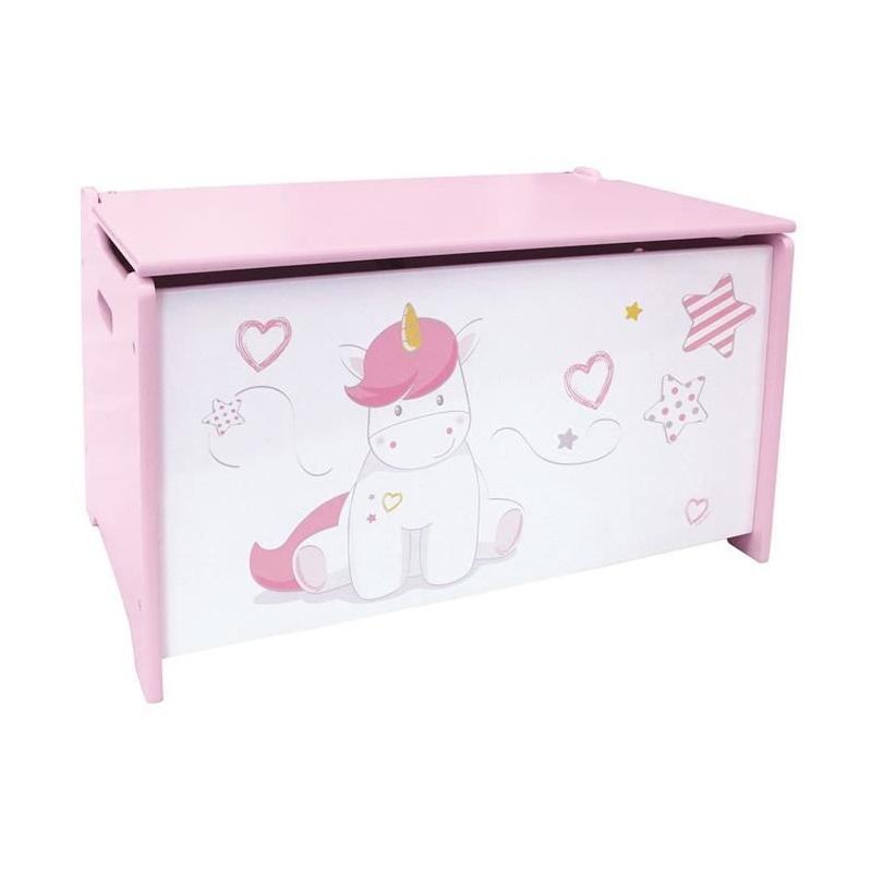 Coffre à jouets Licorne en bois pour enfant - Fun House, Rangez les trésors avec style!