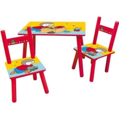 Ensemble Table à manger T'CHOUPI + 2 chaises - Compact et pratique