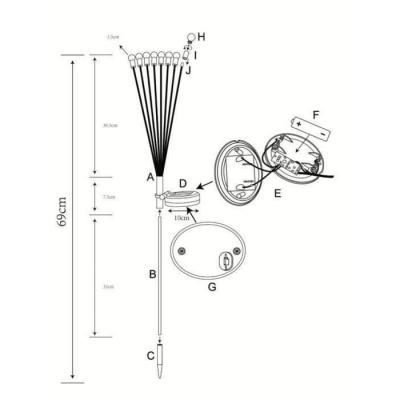 Décoration solaire GALIX G4435 - Bouquet lumineux - 8 LED