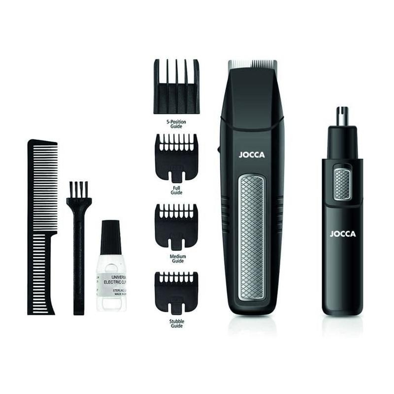 Kit barbe 5 en 1 - JOCCA - 1439 - 3V - Noir et acier inoxydable