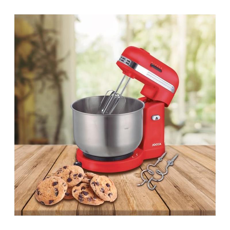 Robot pétrin JOCCA: Bol inox 3,5L, 5 vitesses - Rouge et gris