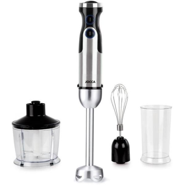 Mixeur plongeant - JOCCA - Avec accessoires - 1200 W - Noir et gris