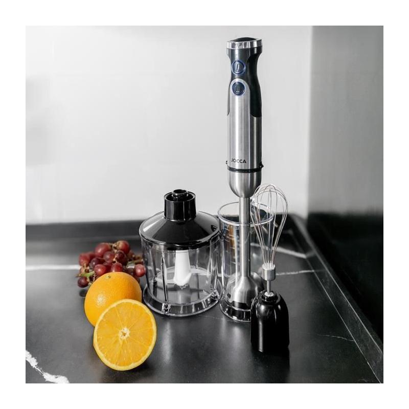 Mixeur plongeant JOCCA 1200W avec accessoires - Noir et gris