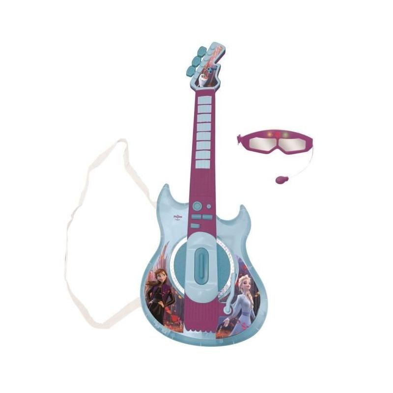Guitare électronique lumineuse Reine des Neiges avec micro et lunettes