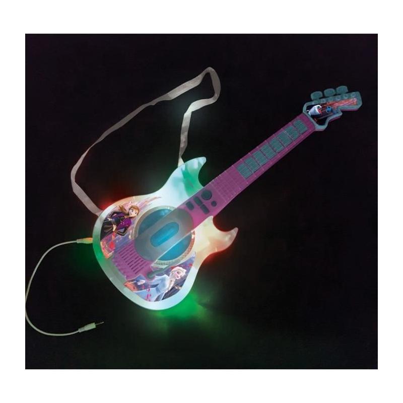 Guitare électronique lumineuse Reine des Neiges avec micro et lunettes