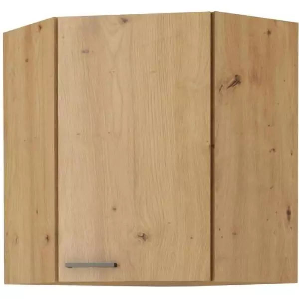 MODENA - Meuble haut d'angle - 89/89 x 31 x 71,5 cm - Chene artisan / Noir mat