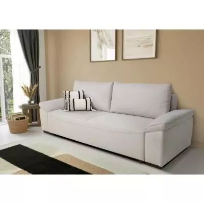 Canapé convertible beige NORMAN - 3/4 places - Avec coffre - 240 x 85 x 85 cm Canapé convertible beige NORMAN - 3/4 places - Avec coffre - 240 x 85 x 85 cm