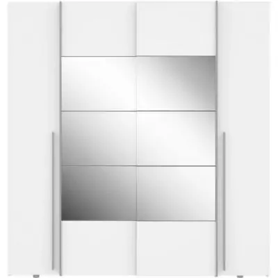 Armoire NARAGO Blanche Mat - 2 portes coulissantes + miroir Armoire NARAGO Blanche Mat - 2 portes coulissantes + miroir