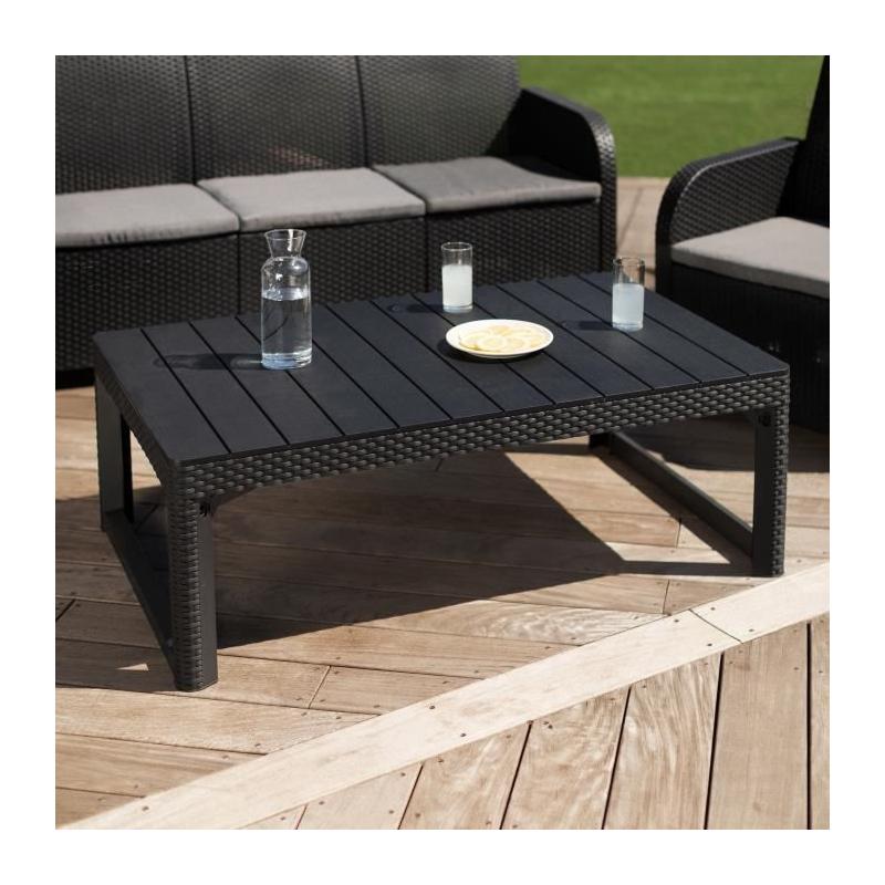 Salon de jardin en résine tressée Allibert - SanRemo Gris graphite