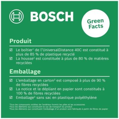 Télémètre laser Bosch UniversalDistance 40 C - Mesure jusqu'à 40 m, Bluetooth