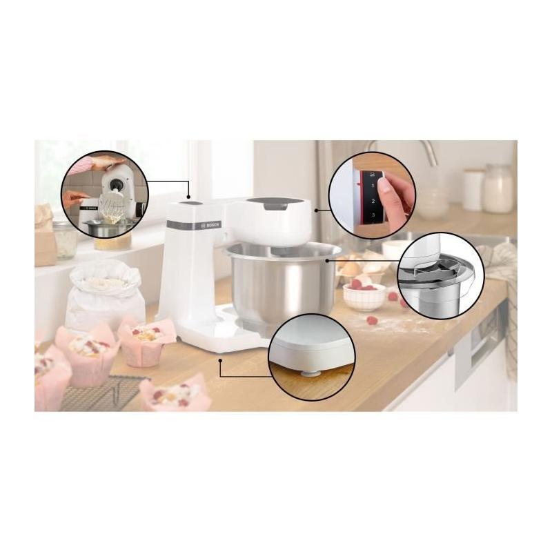 Robot pâtissier Bosch Serie 2 700W Blanc - Multifonctions de cuisine