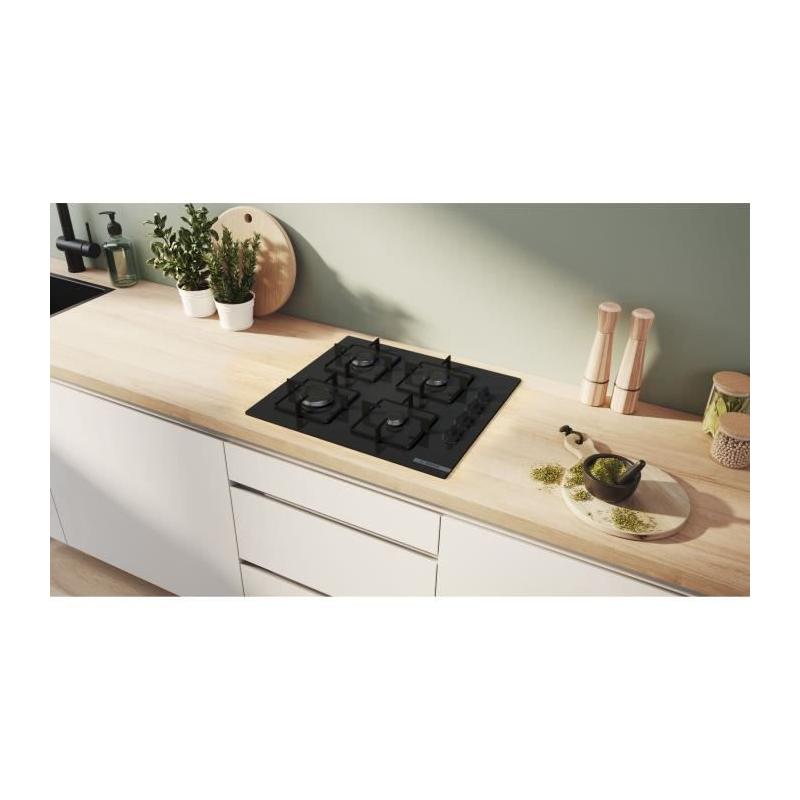 Table de cuisson à gaz BOSCH Série 2 - 4 foyers - Noir