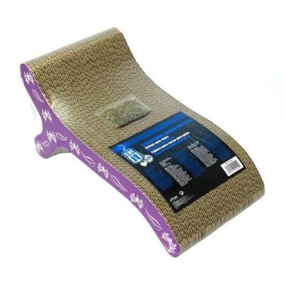 Griffoir carton ondulé violet 46x22x20 cm - Petit mais puissant