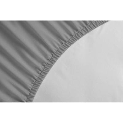 Drap Housse 100% coton gris clair 90x190x25 cm