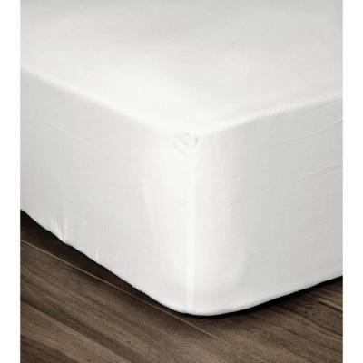 Drap Housse 100% coton blanc 160x200x25 cm - Élégance et Confort