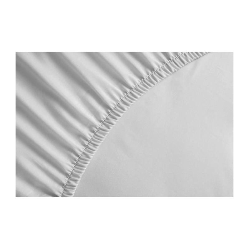 Drap Housse 100% coton 140x190x30 cm blanc - Confort et élégance