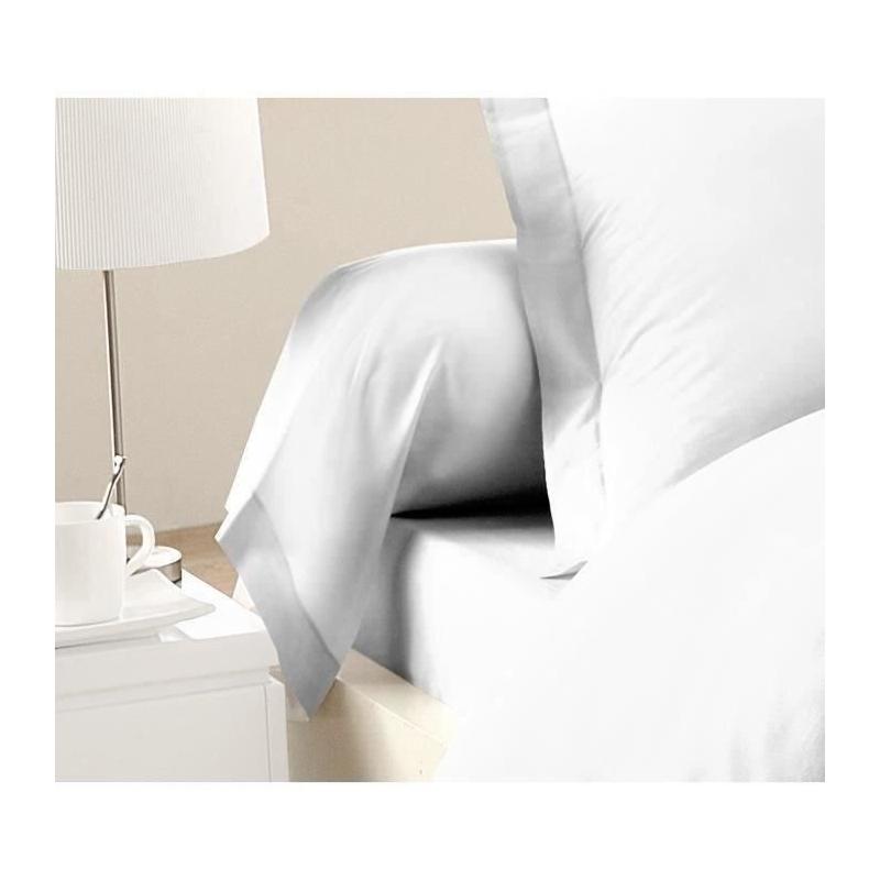 Lot de 2 Taies de Traversin 100% coton 85x185 cm - Blanc confortable