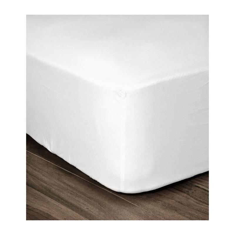 Drap Housse 100% Coton 140x190cm - Blanc: Confort et Qualité