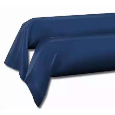 Taies de traversin en coton 100% - Lot de 2 - Bleu