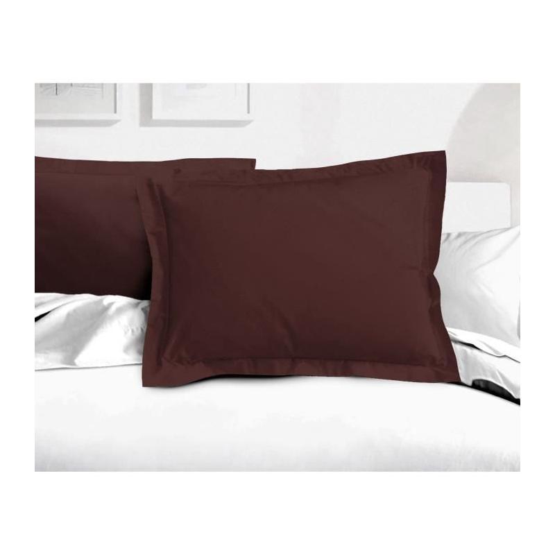 Lot de 2 taies d'oreiller Marron - Plus responsable - 50 x 70 cm