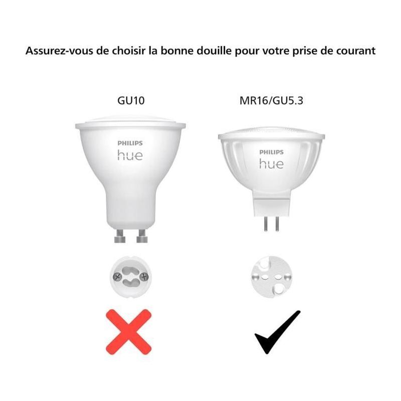 Ampoule connectée PHILIPS HUE MR16 - Lot de 2