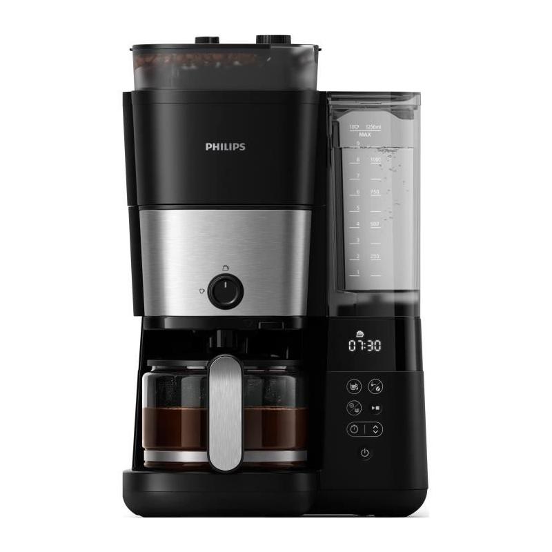 Cafetière filtre Philips HD7888/01 - 10 tasses - Broyeur intégré - Noir/Argent