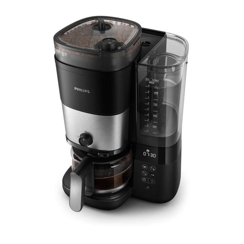 Cafetière filtre Philips HD7888/01 - 10 tasses - Broyeur intégré - Noir/Argent
