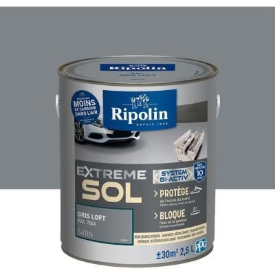 Peinture sol satinée gris loft 2,5L Ripolin - Haute résistance