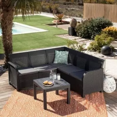 Ensemble de jardin 5 personnes SanRemo - Gris graphite