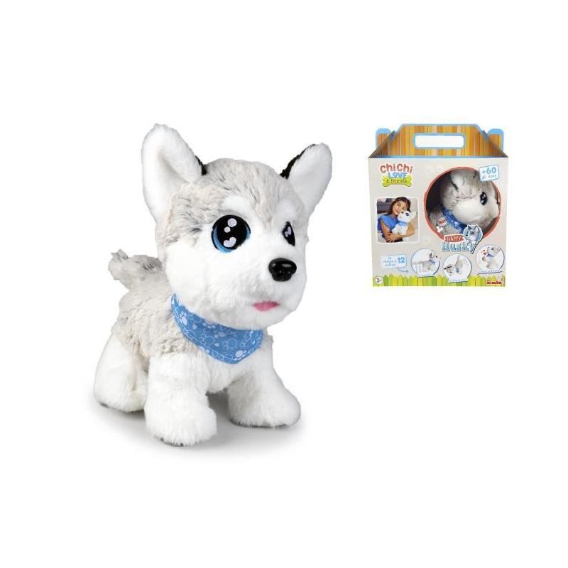 Peluche Chi Chi Love Husky interactif - 30cm - 12 commandes vocales