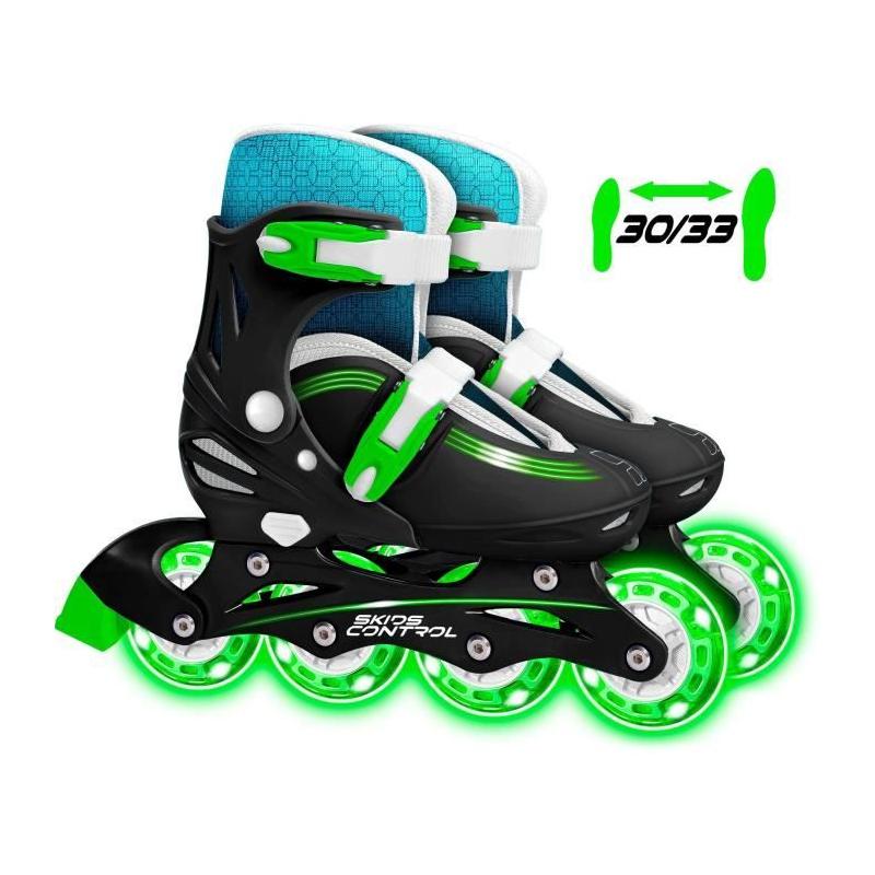 Patins en ligne ajustables avec roues lumineuses - Contrôle des virages