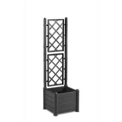 Bac à fleur carré ITALIA avec treillis - 30L - Anthracite Bac à fleur carré ITALIA avec treillis - 30L - Anthracite