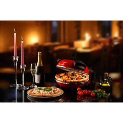 Four à Pizza Electrique Rouge Ariete - Pierre Réfractaire - 1200W - Diamètre 33cm