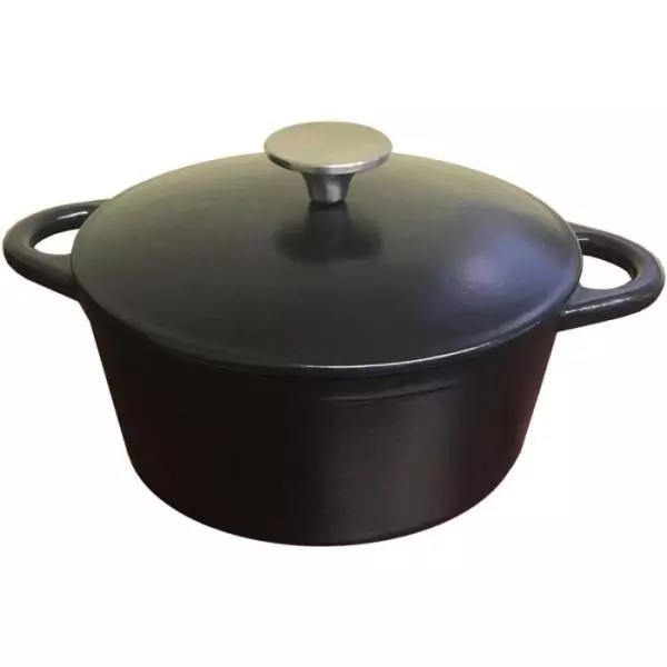 Cocotte en fonte - BAUMALU - 336407 - Ronde 26 cm - Noir mat