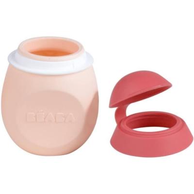 Gourde silicone BEABA BabySqueez' 2en1, embouts 1er et 2eme age, 180ml, Rose