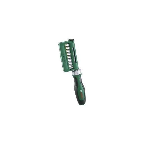 Bosch Set de 19 tournevis a cliquet a embout (36 dents porte-embout magnétique Softgrip 18 emb. acier S2 barrette clipsable)