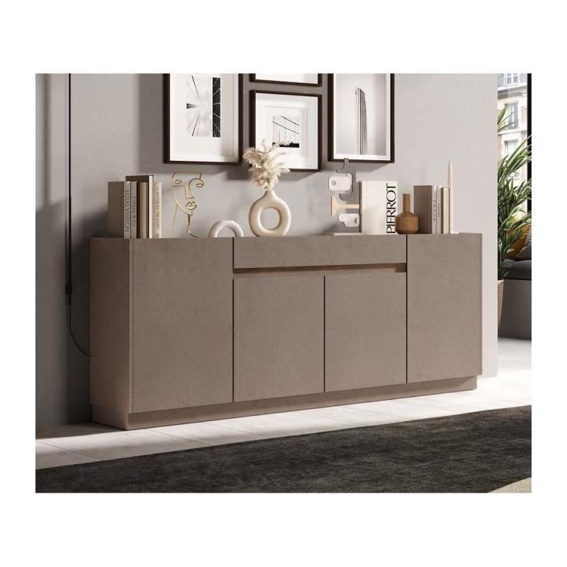 Buffet FIRENZE - Bronze/Chene Mercure - 4 portes + 1 tiroir