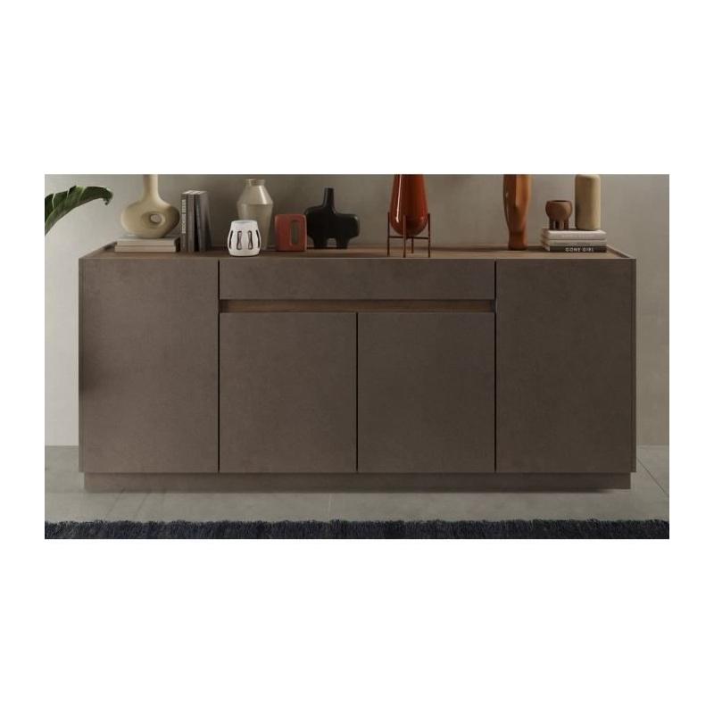 Buffet FIRENZE - Bronze/Chene Mercure - 4 portes + 1 tiroir