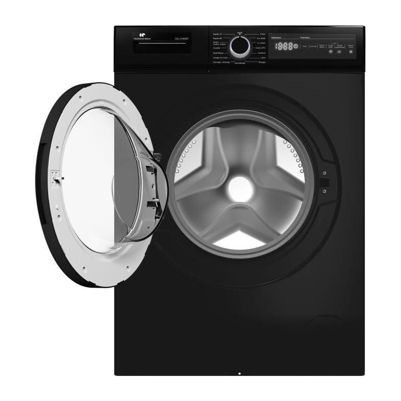 Lave-linge hublot Continental Edison 12 kg - Classe A - Noir