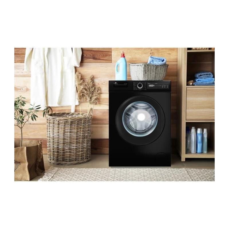 Lave-linge hublot Continental Edison 12 kg - Classe A - Noir