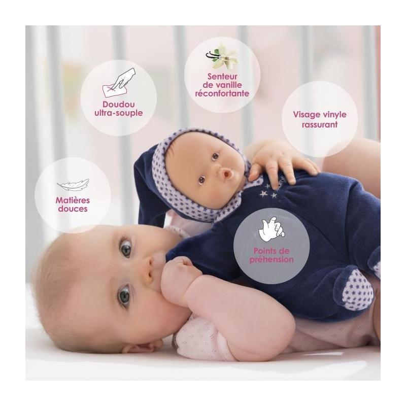 Poupon Doudou Corolle Babipouce Marine - Etoiles - 28 cm
