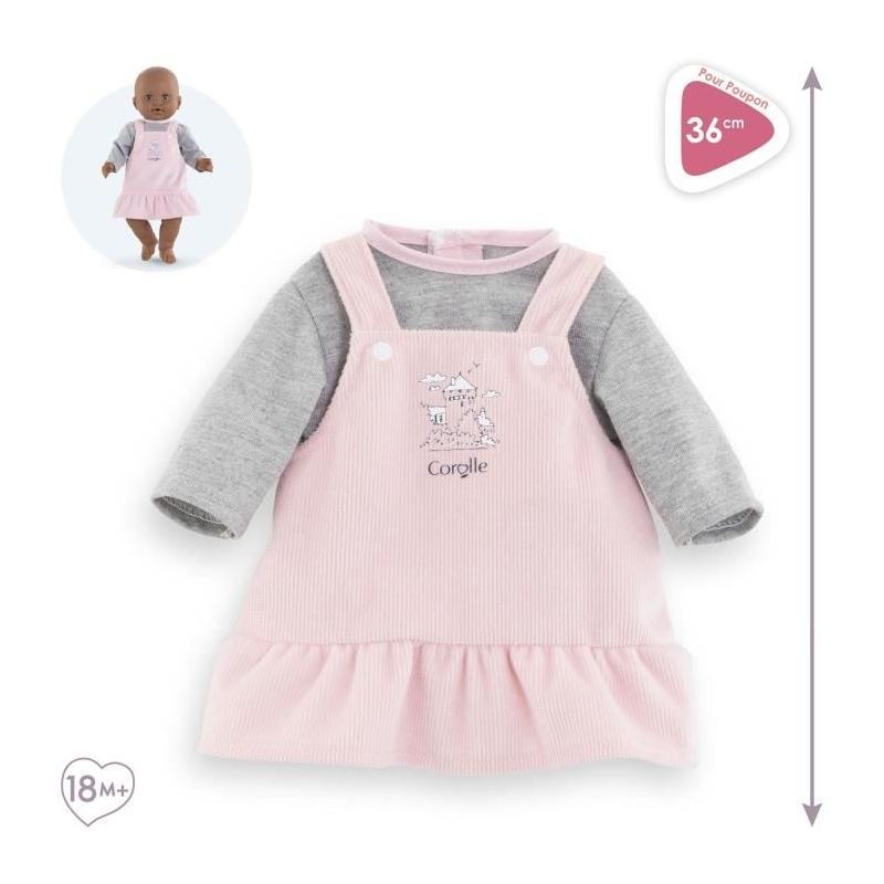 Ensemble Robe et T-Shirt Bords de Loire - COROLLE - Pour Poupon 36cm