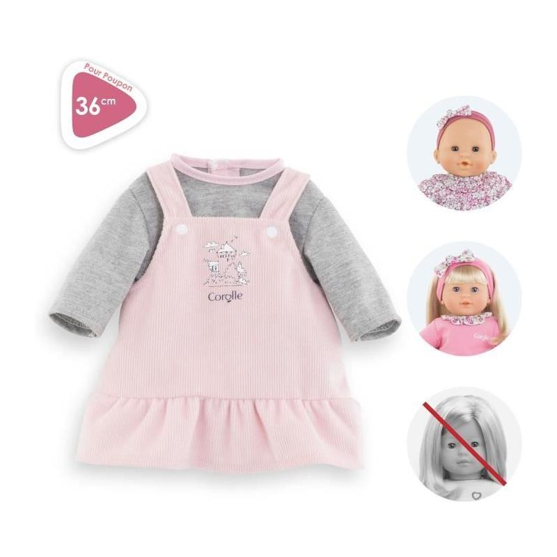 Ensemble Robe et T-Shirt Bords de Loire - COROLLE - Pour Poupon 36cm