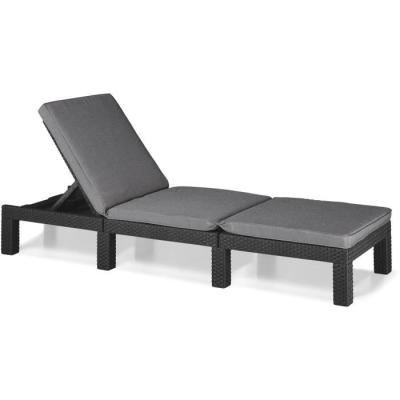 Bain de soleil Allibert by KETER Daytona en résine imitation rotin tressé gris