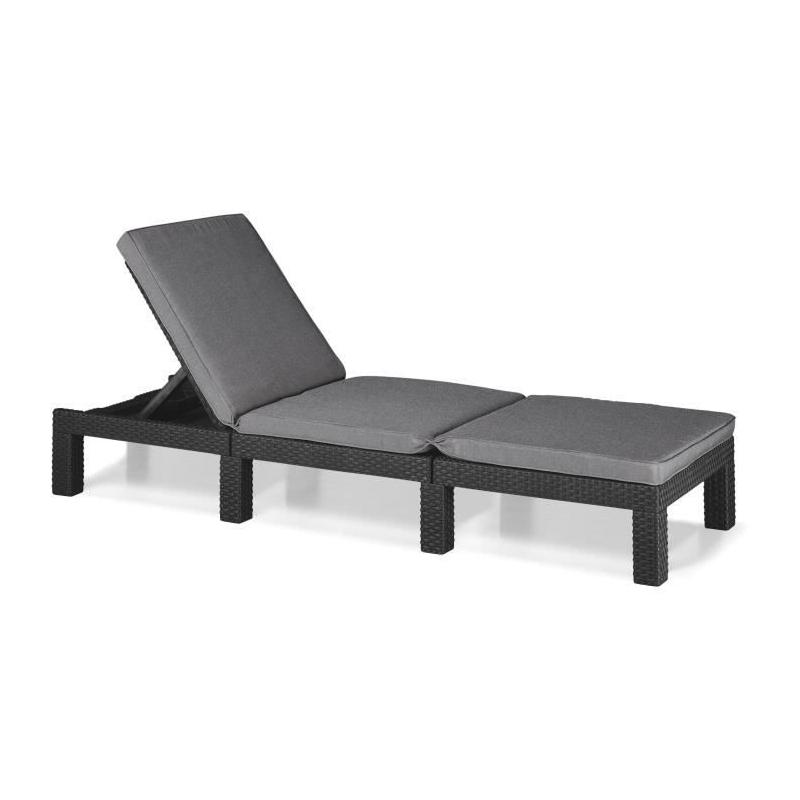 Bain de soleil Allibert by KETER Daytona en résine imitation rotin tressé gris